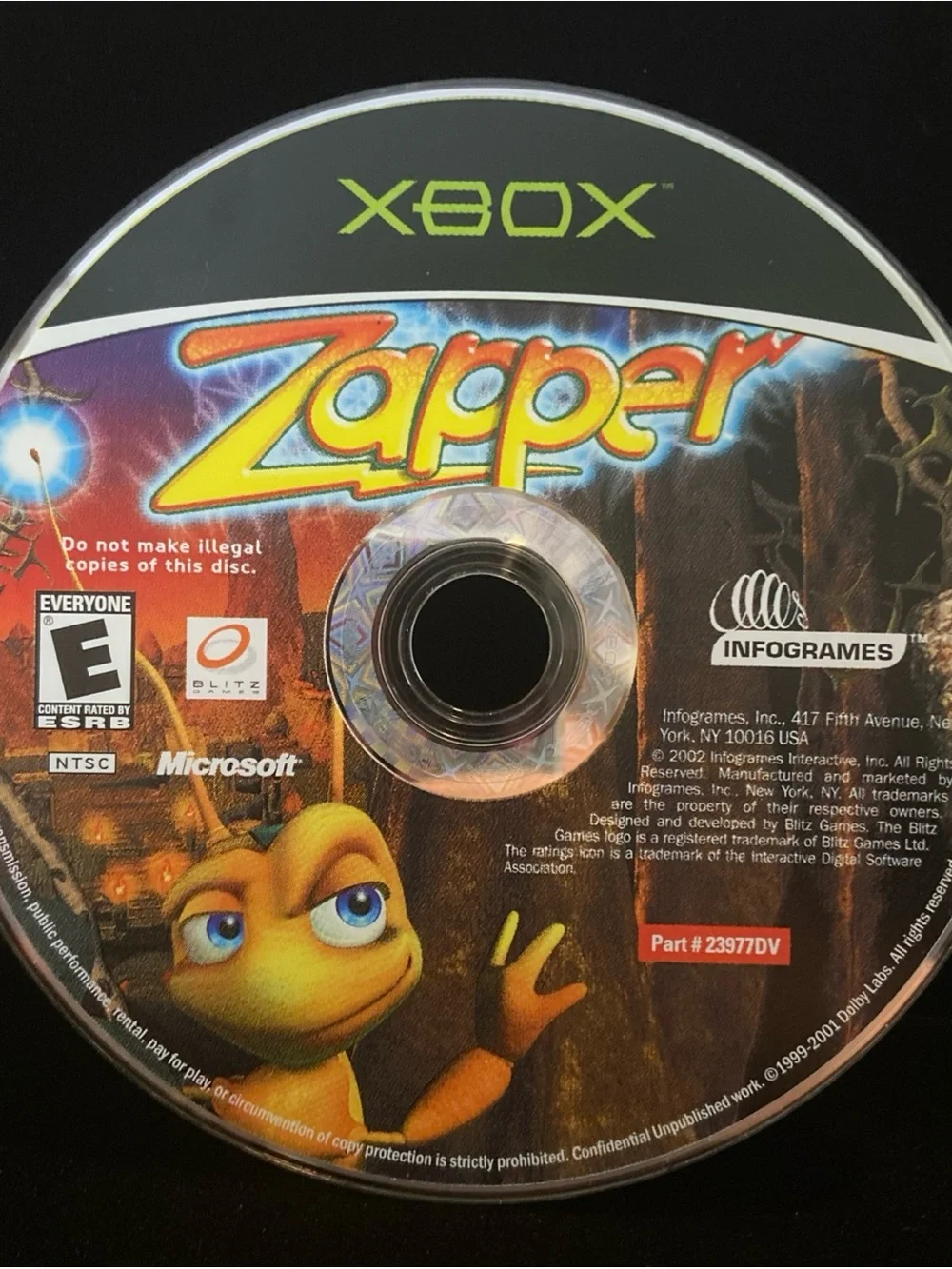 Zapper Microsoft Xbox 2002 Disc Only TESTED!
